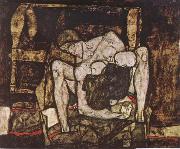 Egon Schiele Blind Mother painting